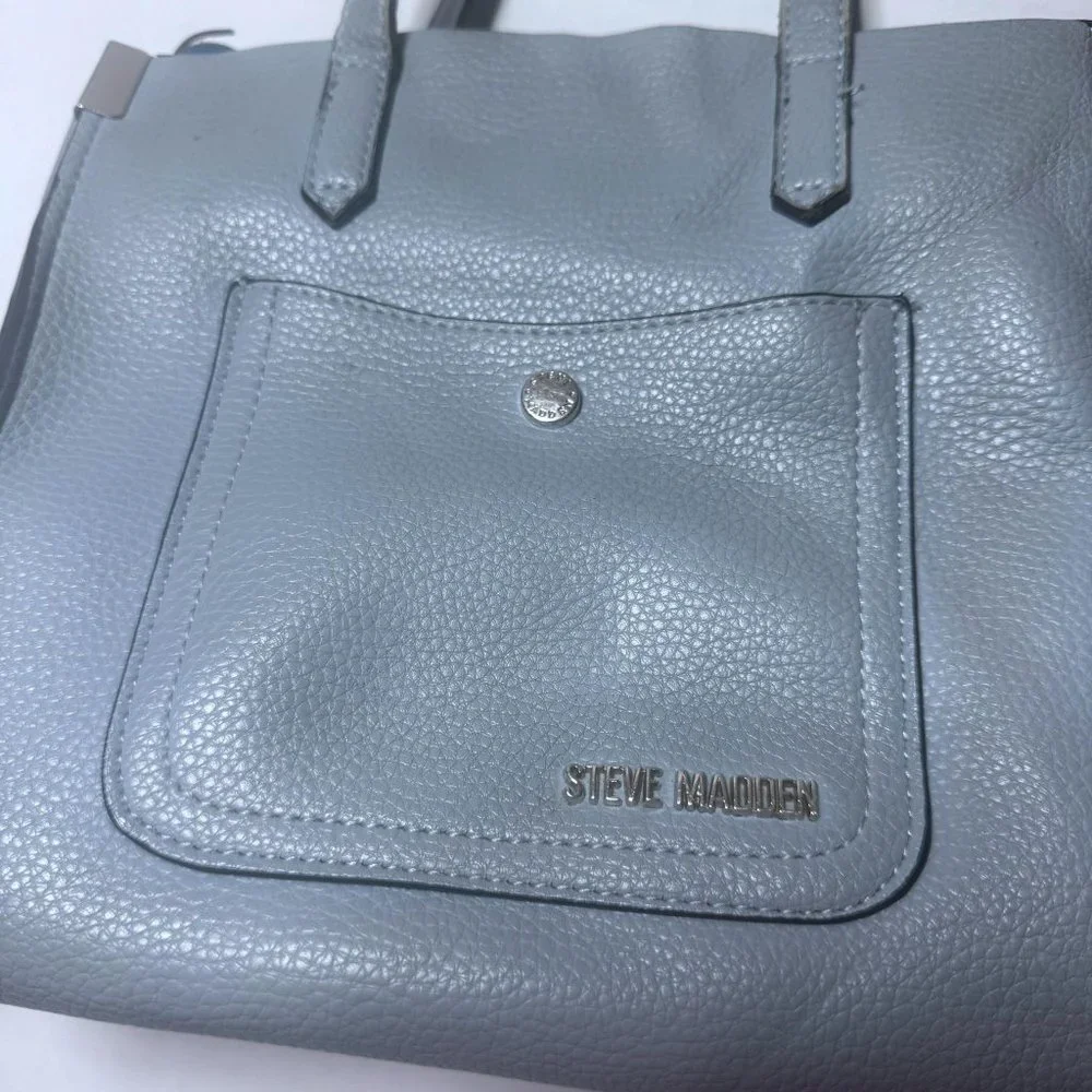 Steve Madden Light Blue Adjustable Detachable Crossbody Strap Small Purse Bag - Picture 9 of 13